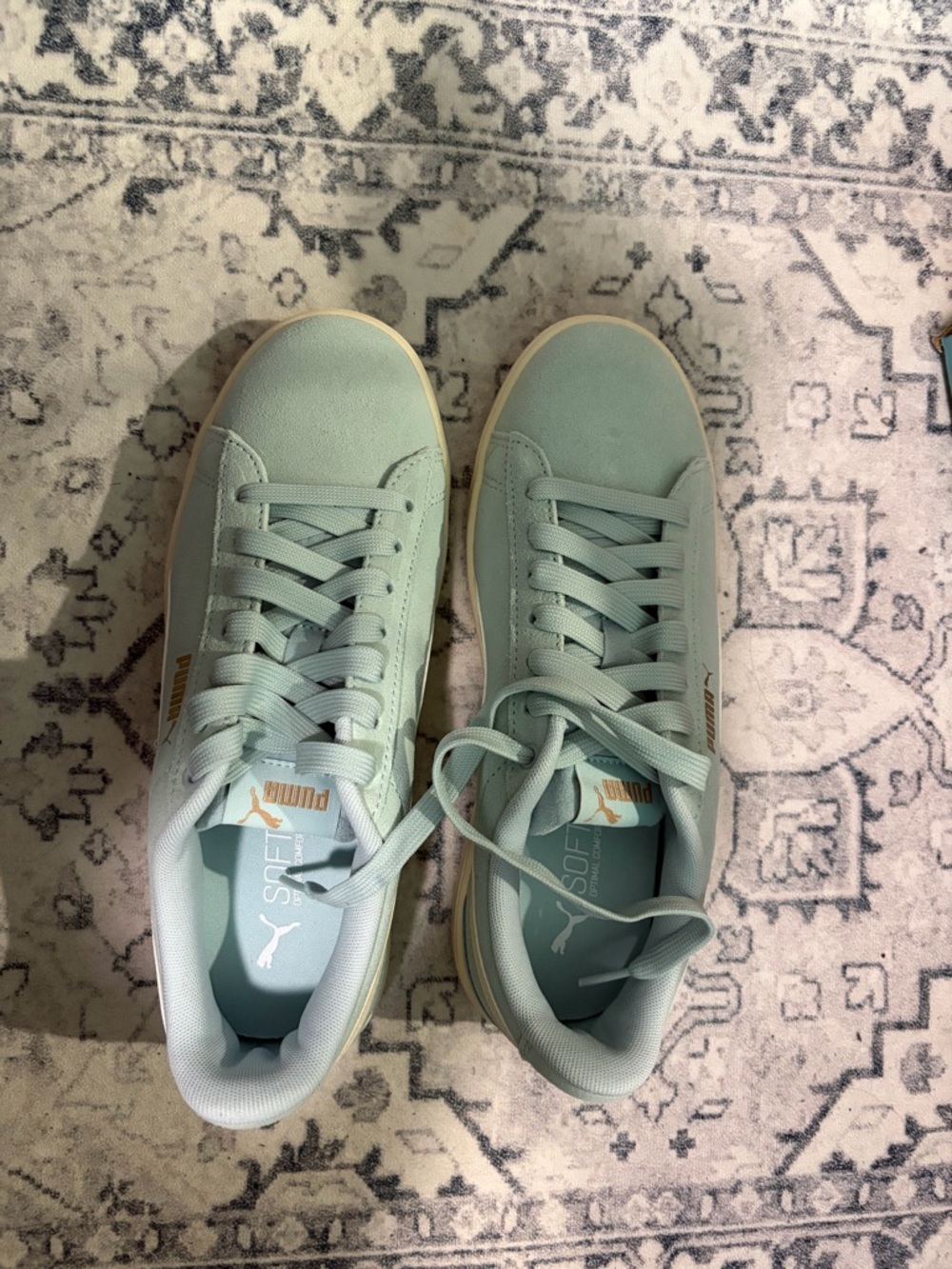 Puma Light Blue / Cream Platform Sneakers